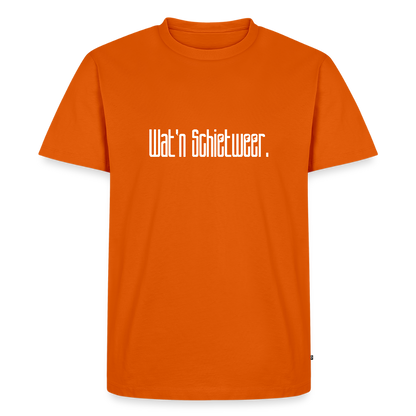 Herren Premium Bio T-Shirt - wat'n Schietweer (weiss) - Orange 