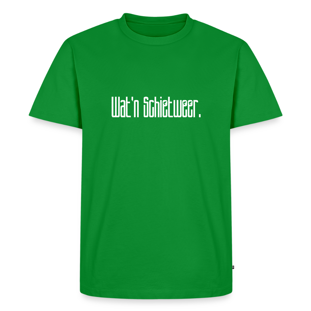 Herren Premium Bio T-Shirt - wat'n Schietweer (weiss) - Grün