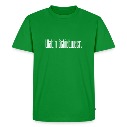 Herren Premium Bio T-Shirt - wat'n Schietweer (weiss) - Grün