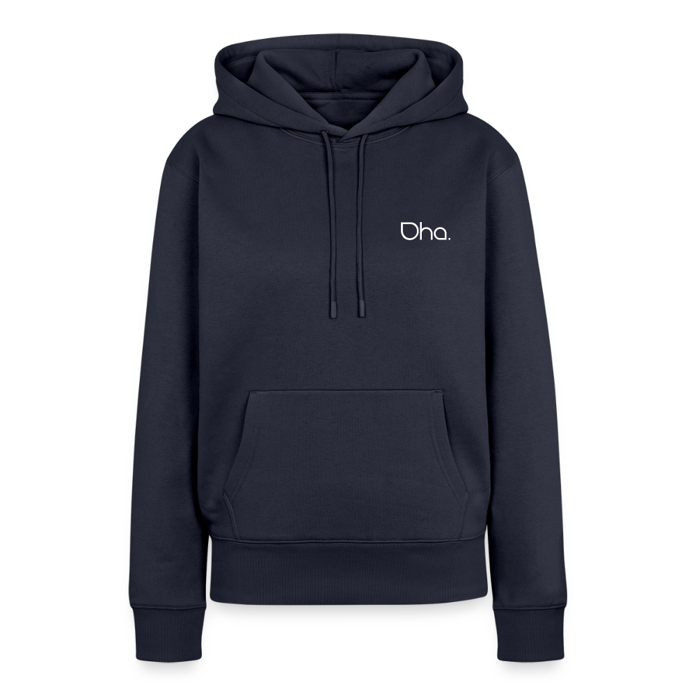 Oha (weiß) - Damen Premium Hoodie - Navy