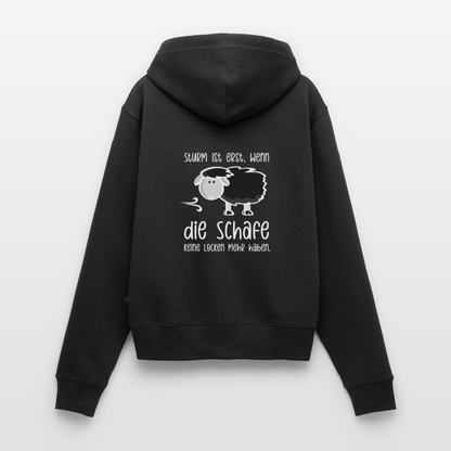 Damen Premium Kapuzenjacke - Schaf (weiss) - Schwarz