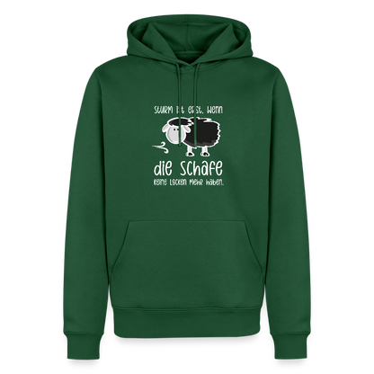 Herren Premium Hoodie - Schaf (weiss) - Flaschengrün
