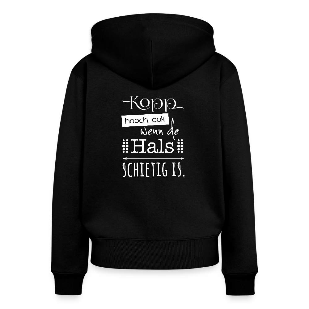 Frauen Premium Kapuzenjacke - Kopp hooch (weiss) - Schwarz