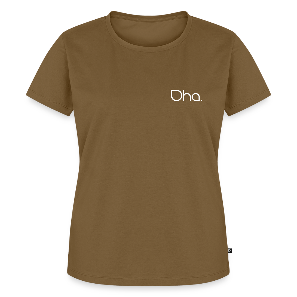 Oha (weiß) - Damen Premium Bio T-Shirt - Nussbraun