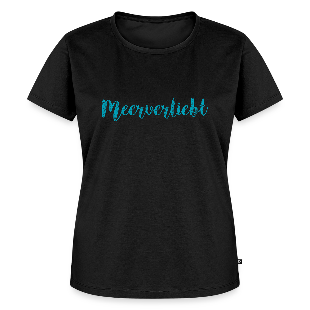 Damen Premium Bio T-Shirt - Meerverliebt - Schwarz