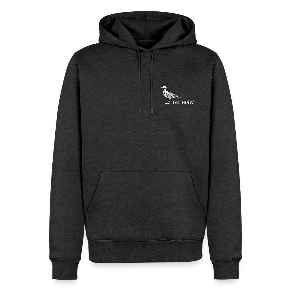 Herren Premium Hoodie - de Mööv (weiss) - Anthrazit meliert