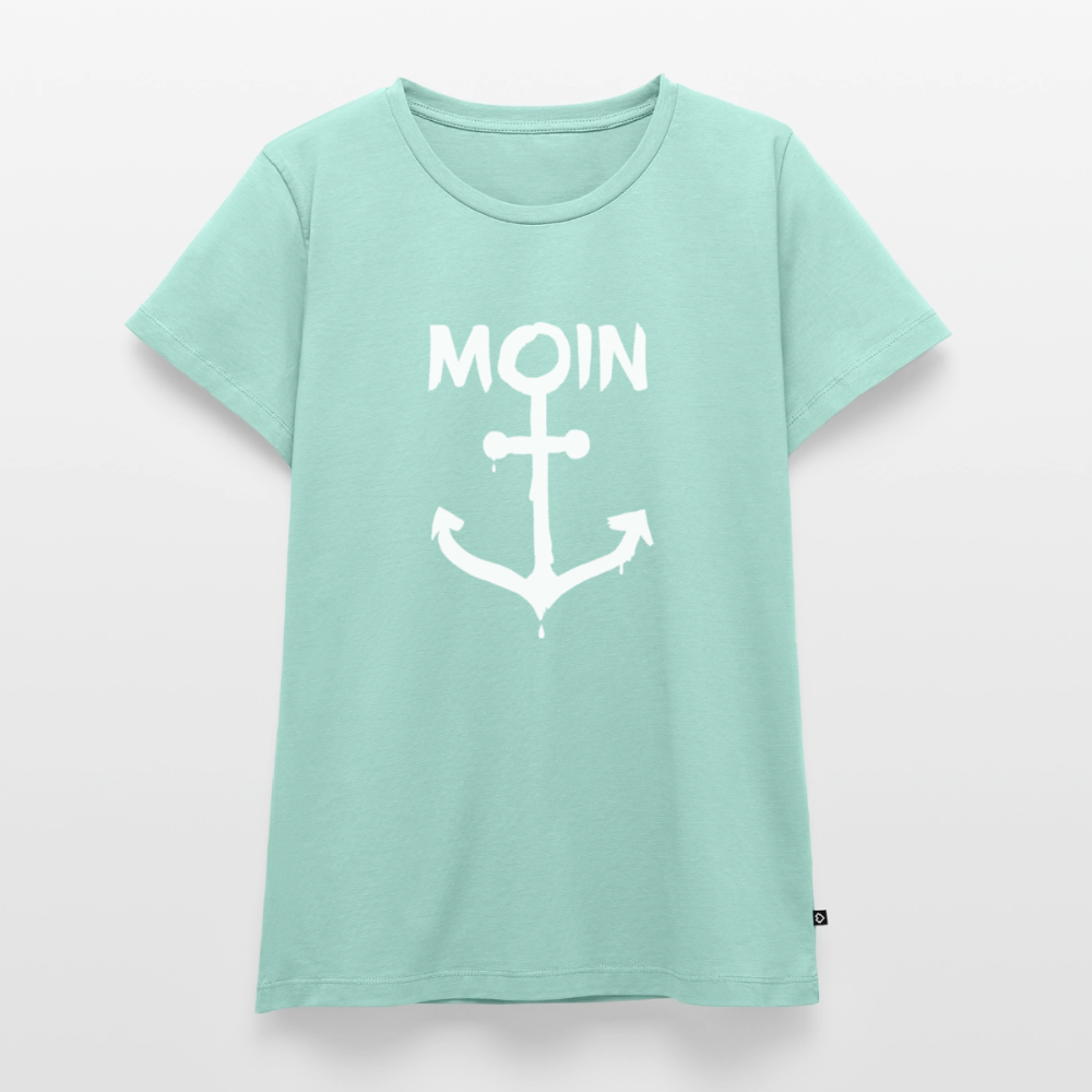 Damen Premium Bio T-Shirt - Moin Anker (weiss) - Mint 