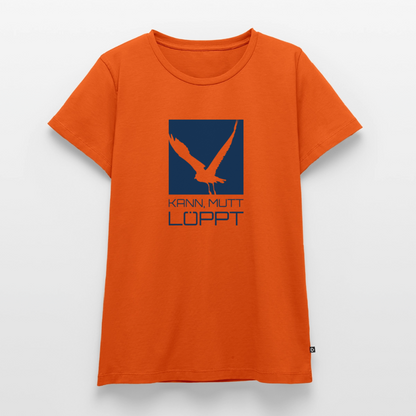 Damen Premium Bio T-Shirt - Kann, mutt, löppt - Orange 