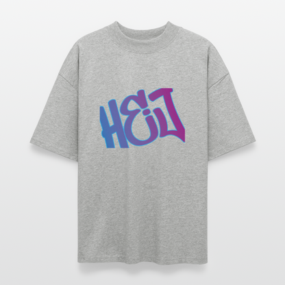 Unisex Oversized Bio T-Shirt - Hej - Grau meliert
