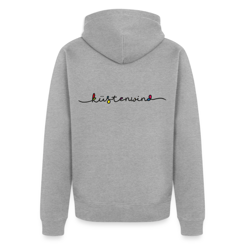Küstenwind - Herren Premium Kapuzenjacke - Grau meliert