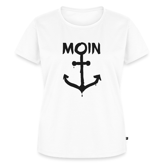 Damen Premium Bio T-Shirt - Moin Anker - Weiß