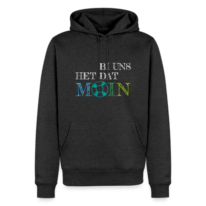 Herren Premium Hoodie- Bi uns het dat Moin (weiss) - Anthrazit meliert