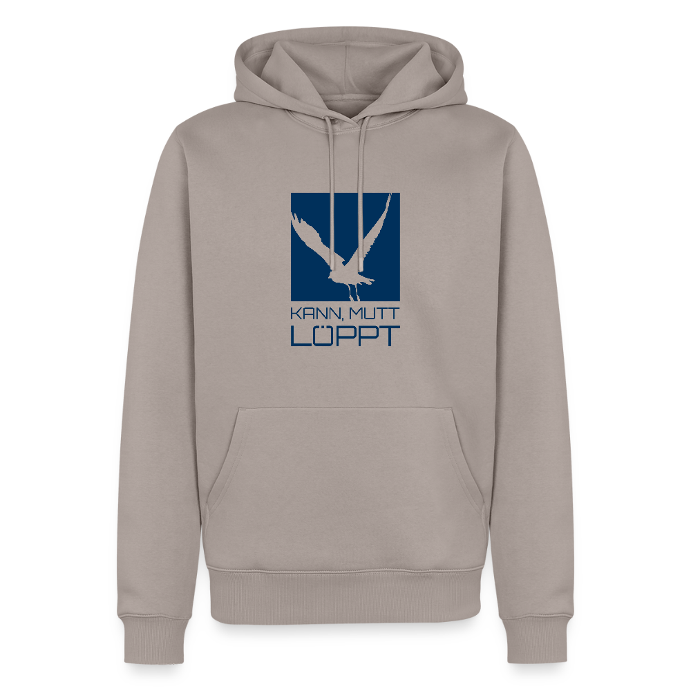 Herren Premium Hoodie - kann, mutt, löppt - Taupe