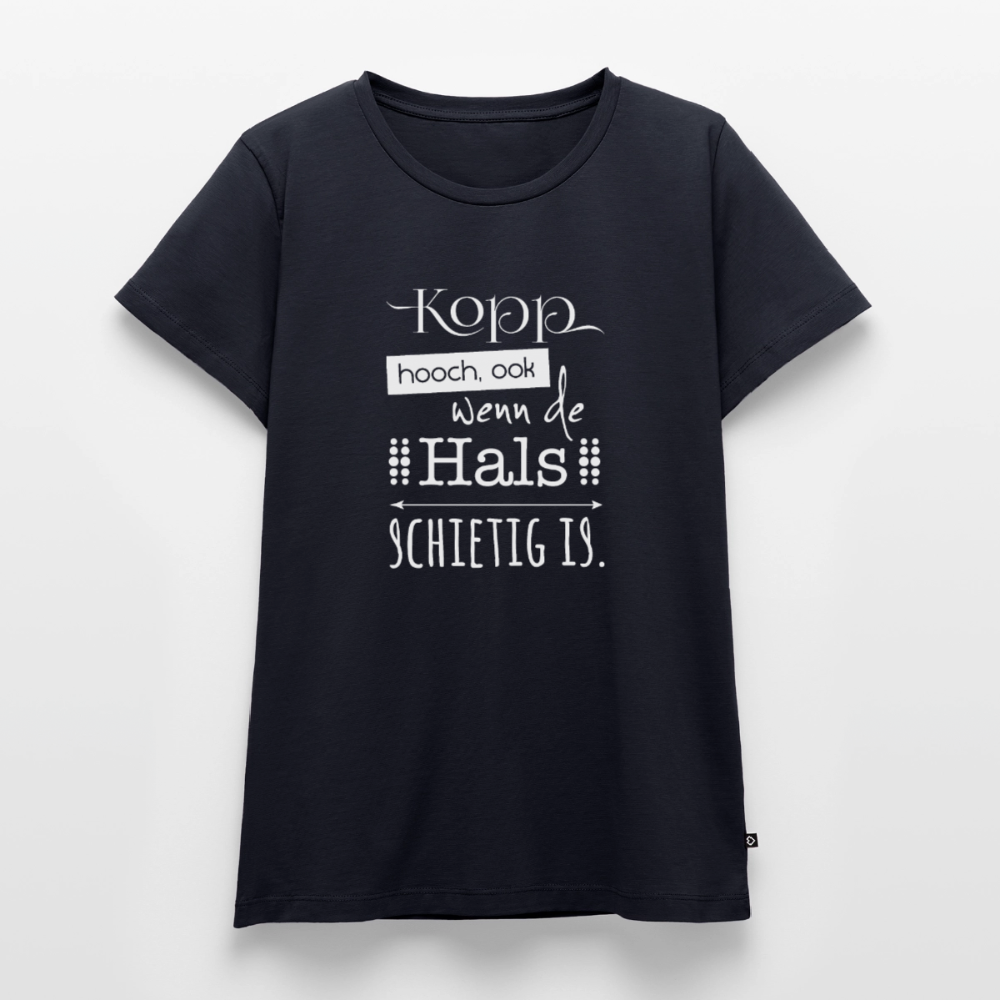 Damen Premium Bio T-Shirt - Kopp hooch (weiss) - Navy