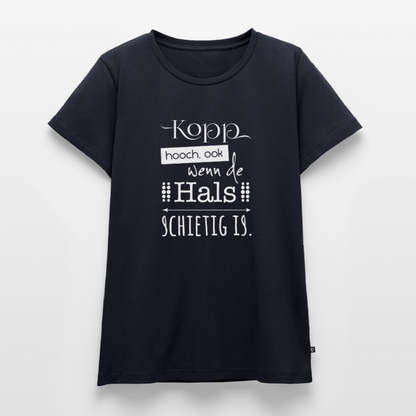 Damen Premium Bio T-Shirt - Kopp hooch (weiss) - Navy