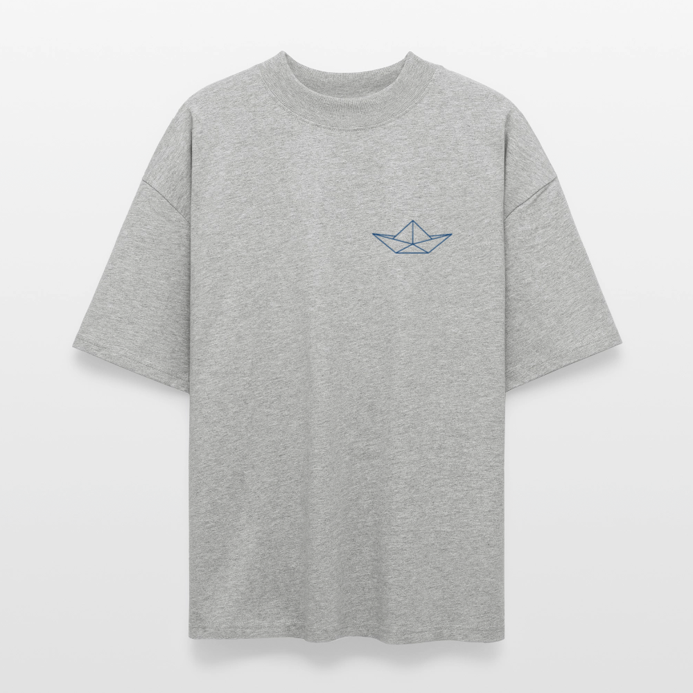 Unisex Oversize Bio-T-Shirt  - Origami Boot - Grau meliert