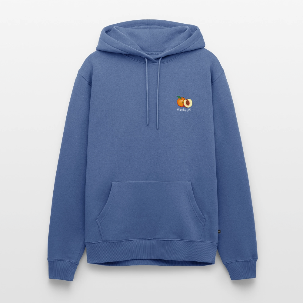 Herren Premium Hoodie - Plüschappel weiß - Taubenblau