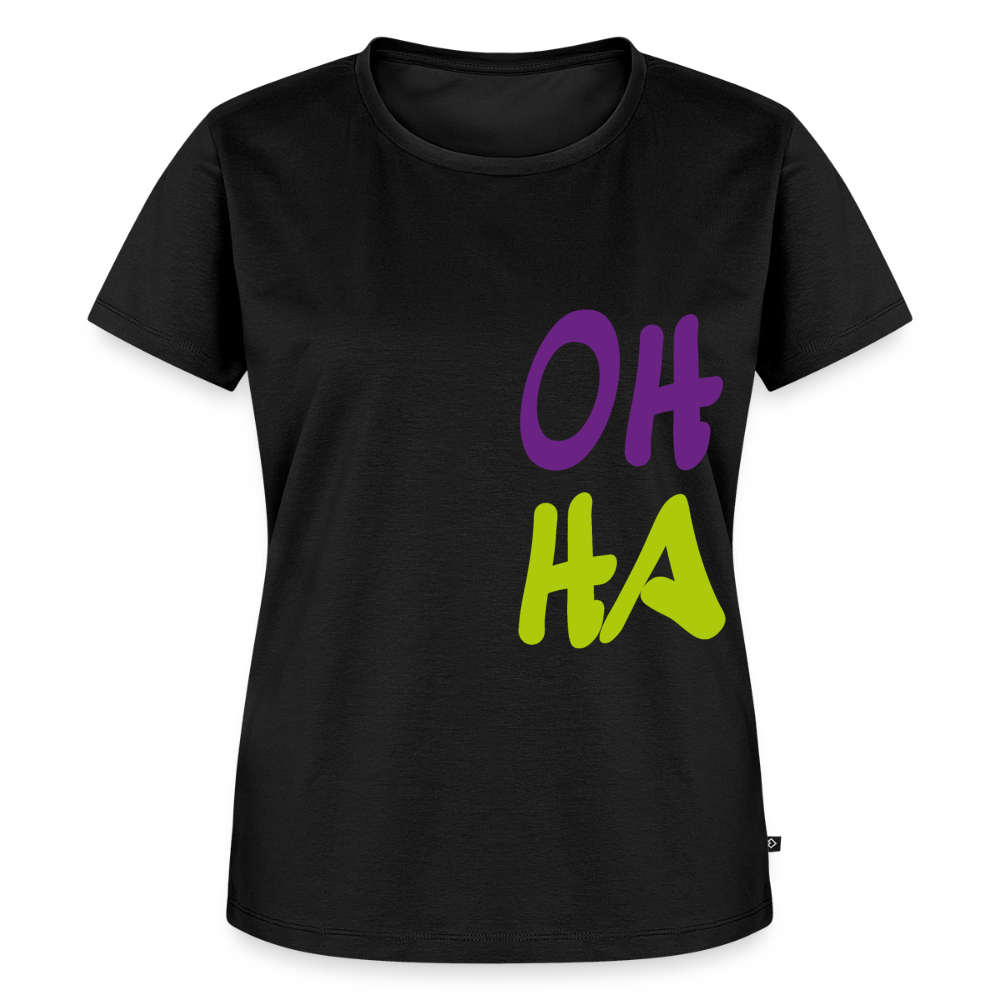 Damen Premium Bio T-Shirt - Oh ha - Schwarz