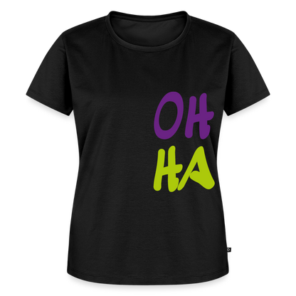 Damen Premium Bio T-Shirt - Oh ha - Schwarz