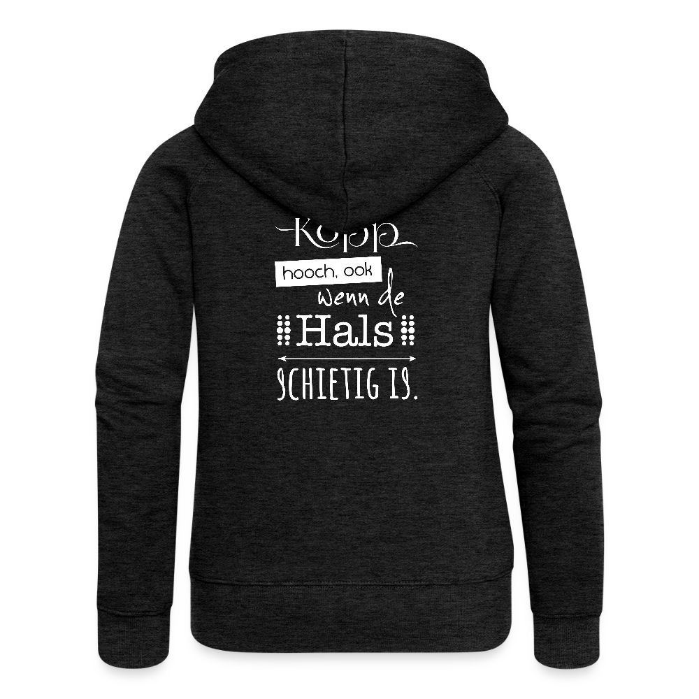 Frauen Premium Kapuzenjacke - Kopp hooch (weiss) - Anthrazit