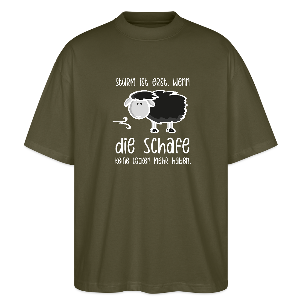 Unisex Oversize Bio-T-Shirt - Schaf (weiss) - Khaki