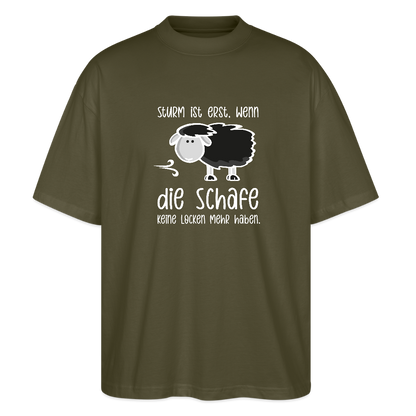Unisex Oversize Bio-T-Shirt - Schaf (weiss) - Khaki