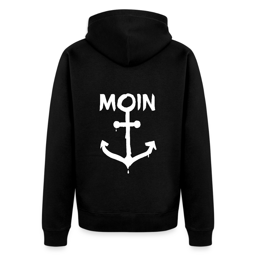 Herren Premium Kapuzenjacke - Moin Anker (weiss) - Schwarz