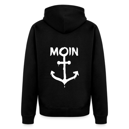 Herren Premium Kapuzenjacke - Moin Anker (weiss) - Schwarz