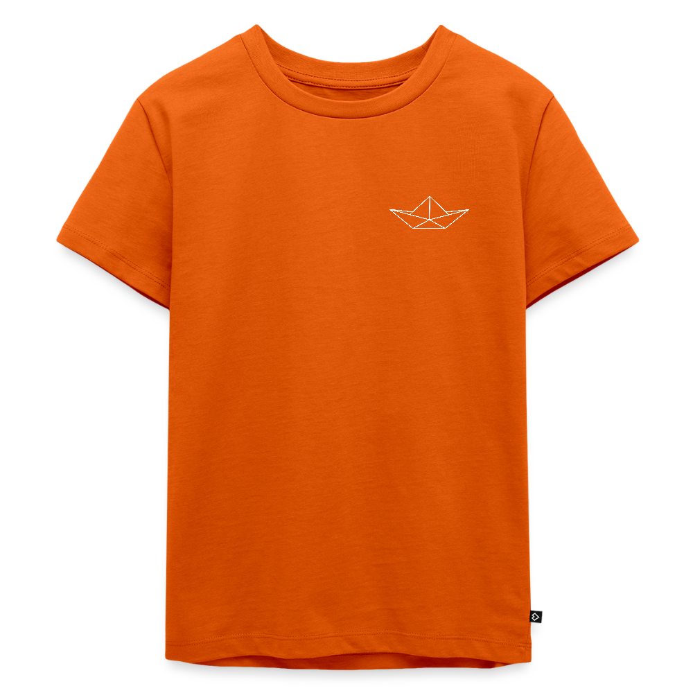 Kinder Premium T-Shirt - Origami Boot (weiss) - Orange 