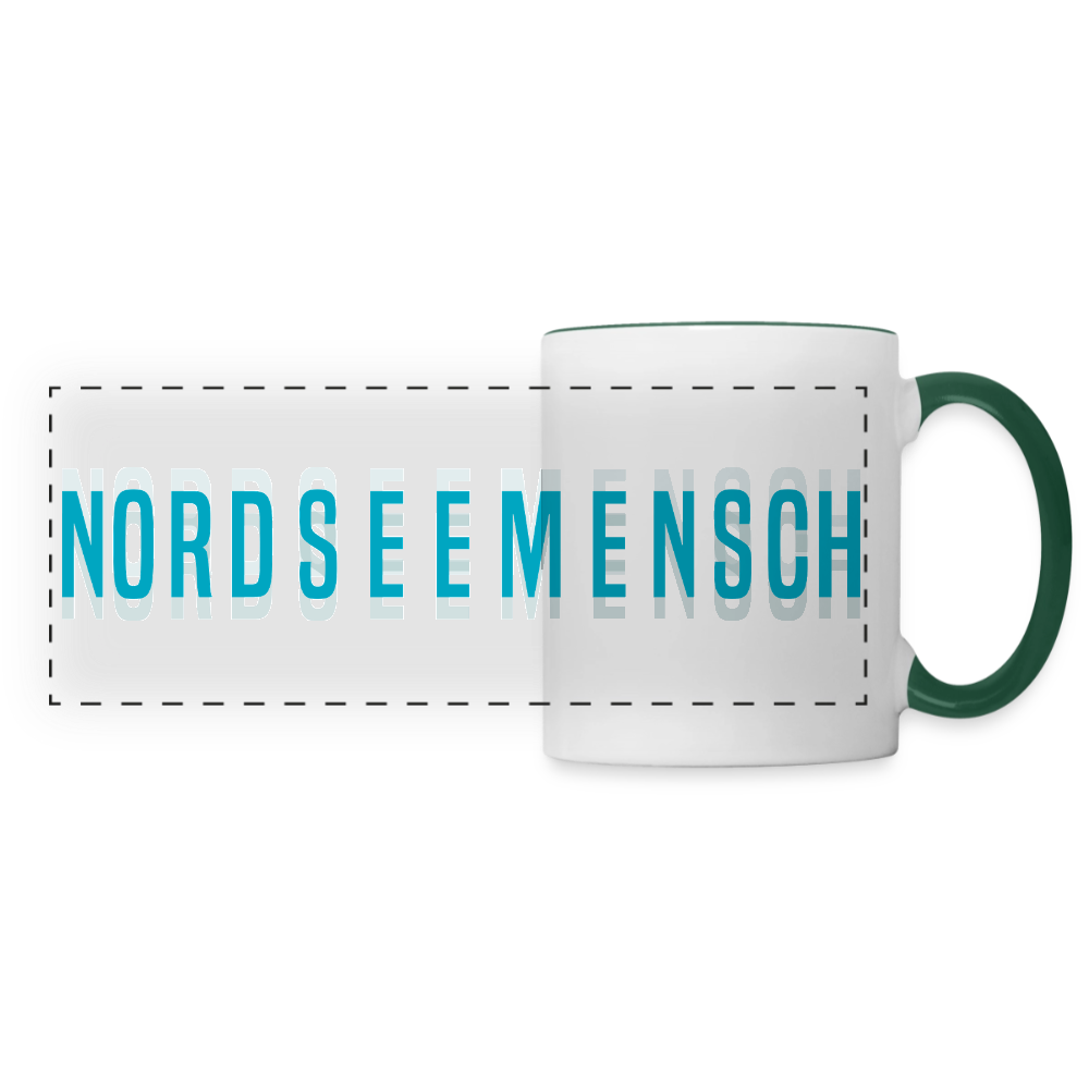Nordseemensch - Panoramatasse - Weiß/Dunkelgrün