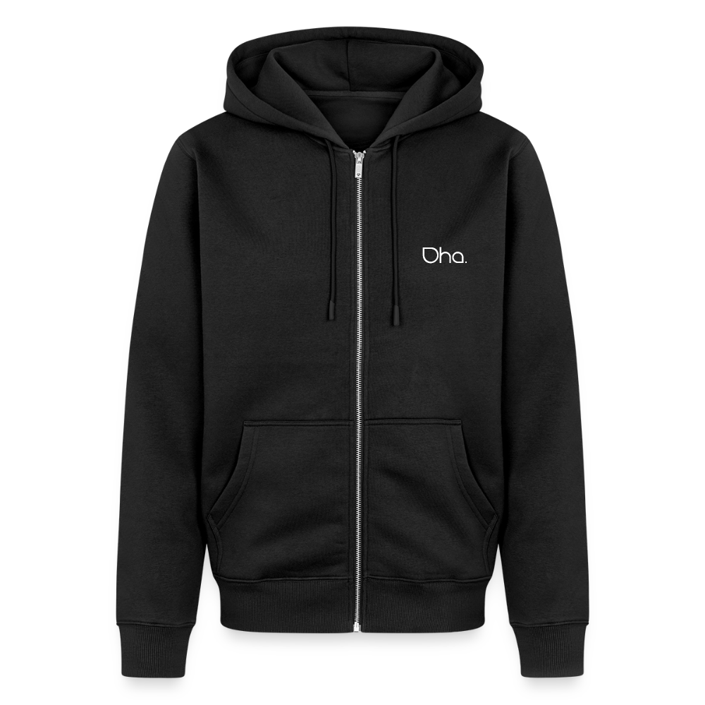 Oha (weiß) - Herren Premium Kapuzenjacke - Schwarz