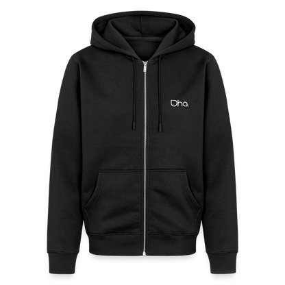 Oha (weiß) - Herren Premium Kapuzenjacke - Schwarz
