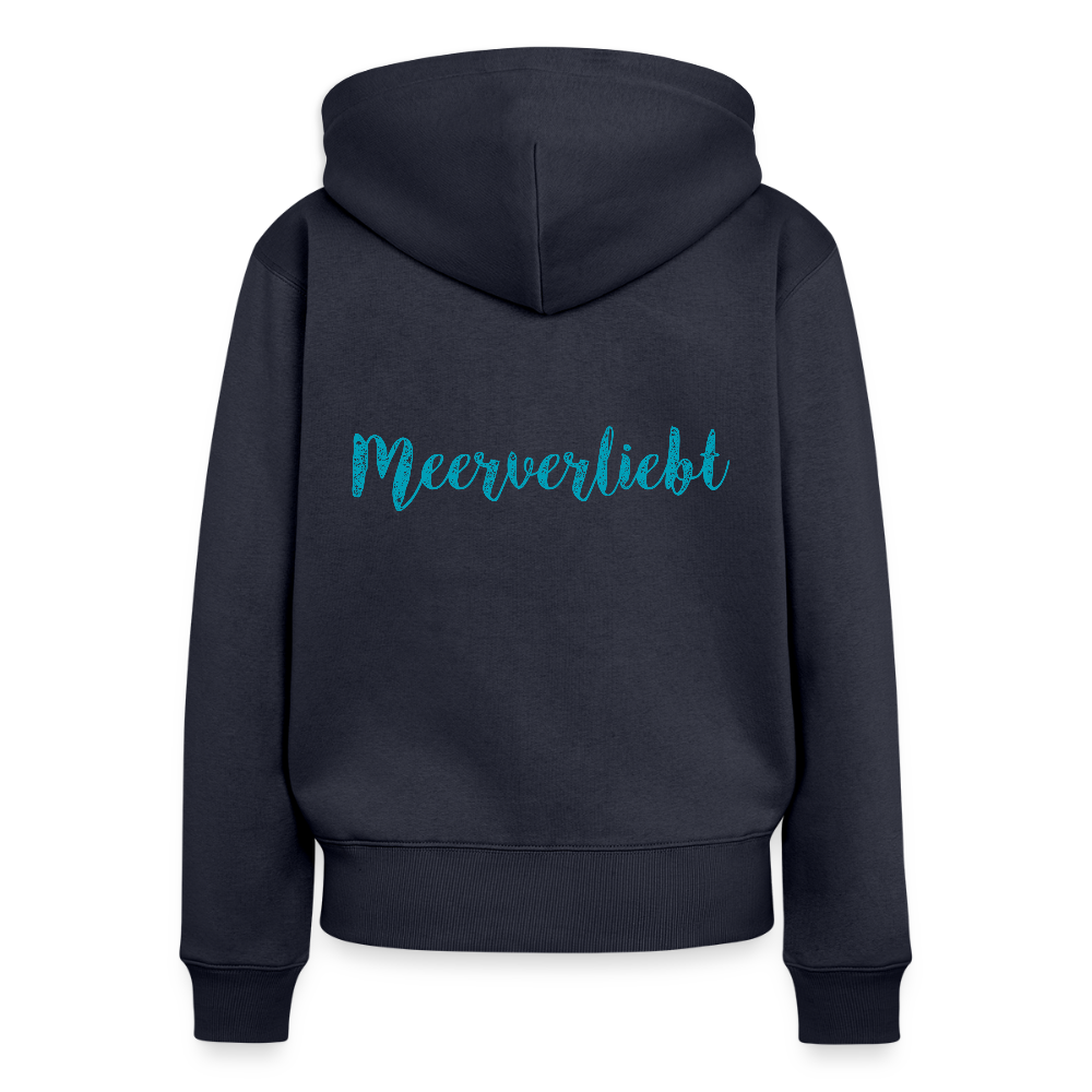 Damen Premium Kapuzenjacke - Meerverliebt - Navy