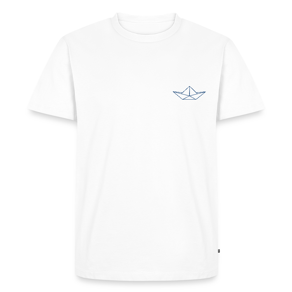 Herren Premium Bio T-Shirt - Origami Boot - Weiß