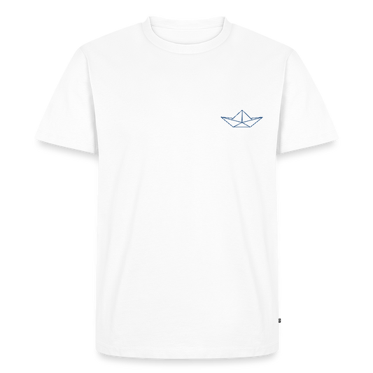 Herren Premium Bio T-Shirt - Origami Boot - Weiß