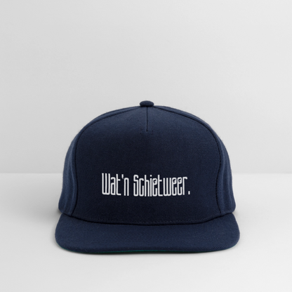 Snapback Cap - wat'n Schietweer (weiss) - Navy/Navy