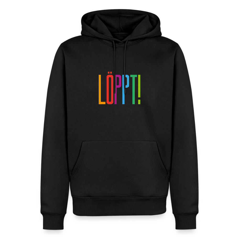 Herren Premium Hoodie - Löppt! - Schwarz