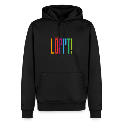 Herren Premium Hoodie - Löppt! - Schwarz