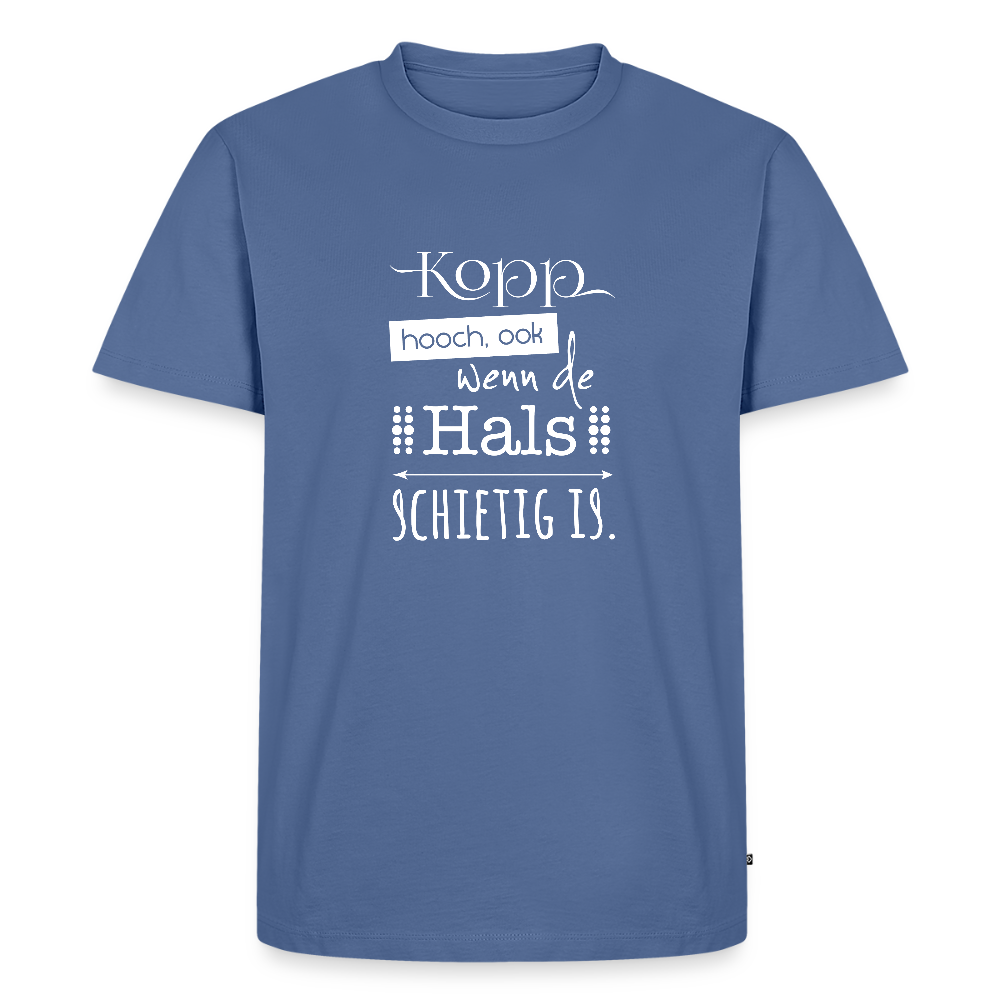 Herren Premium Bio T-Shirt - Kopp hooch - Taubenblau