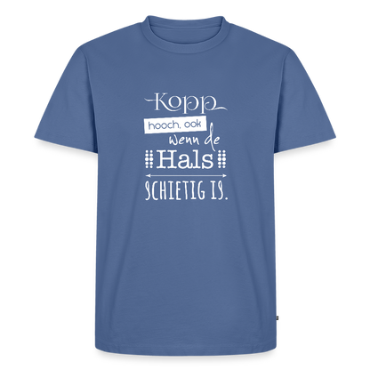 Herren Premium Bio T-Shirt - Kopp hooch - Taubenblau