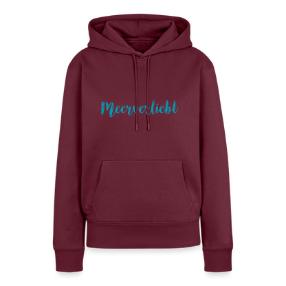 Damen Premium Hoodie - Meerverliebt - Burgunderrot