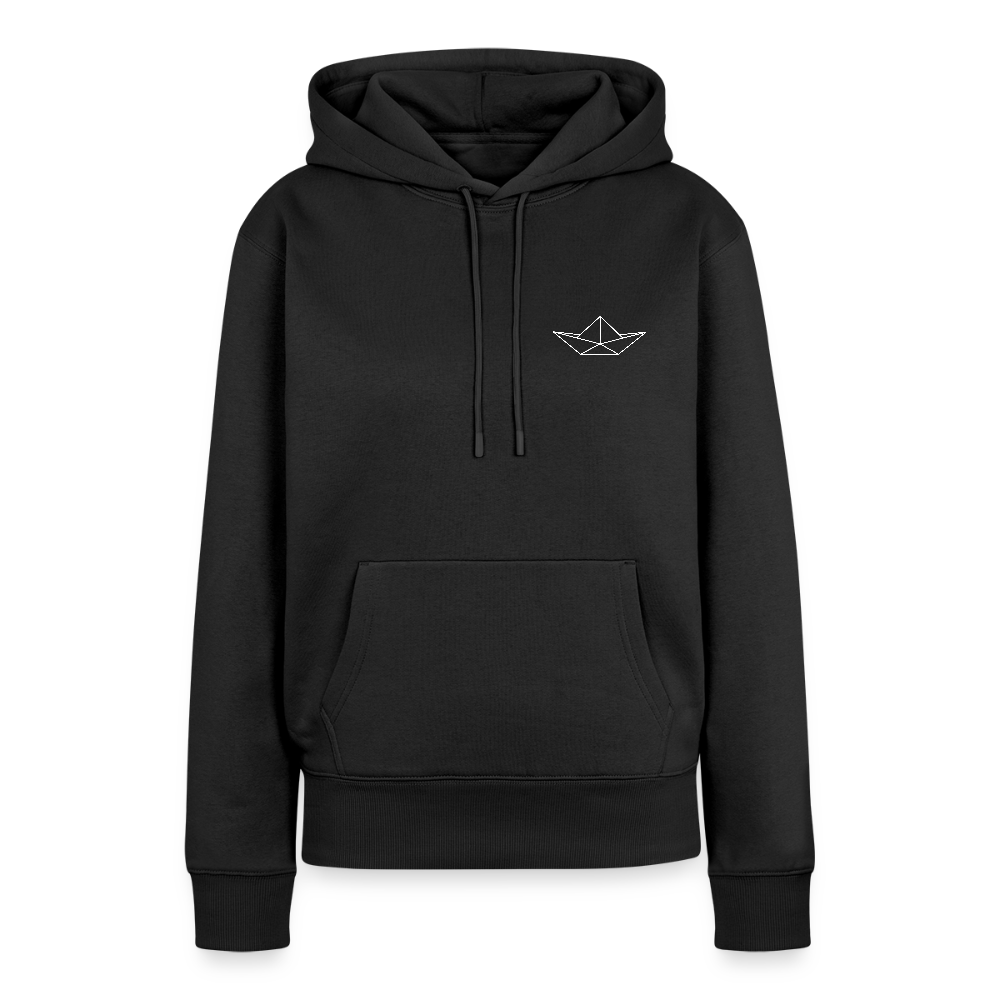 Damen Premium Hoodie - Origami Boot (weiss) - Schwarz