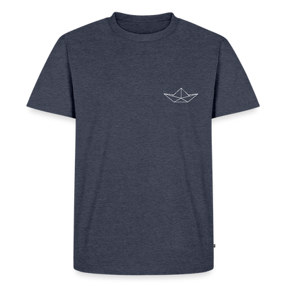 Herren Premium Bio T-Shirt - Origami Boot (weiss) - Jeansblau 