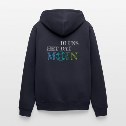 Herren Premium Kapuzenjacke - Bi uns het dat Moin (weiss) - Navy