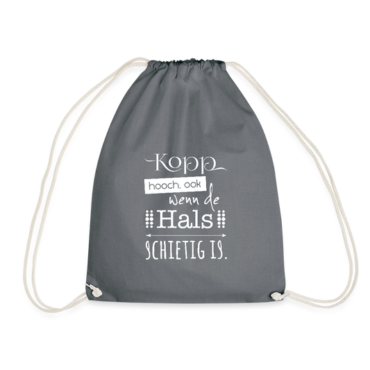 Turnbeutel - Kopp hooch (weiss) - Grau
