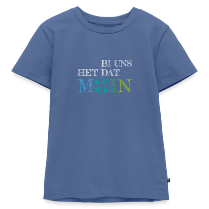 Kinder Premium T-Shirt - Bi uns het dat Moin (weiss) - Taubenblau