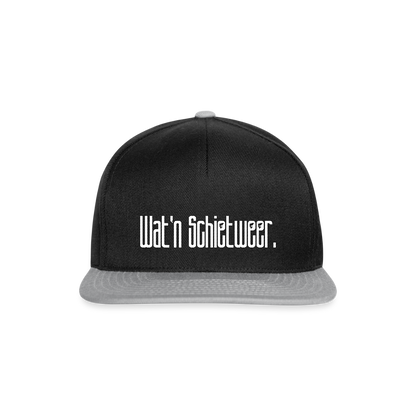 Snapback Cap - wat'n Schietweer (weiss) - Schwarz/Grau