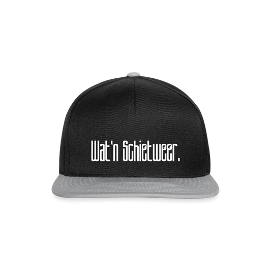 Snapback Cap - wat'n Schietweer (weiss) - Schwarz/Grau