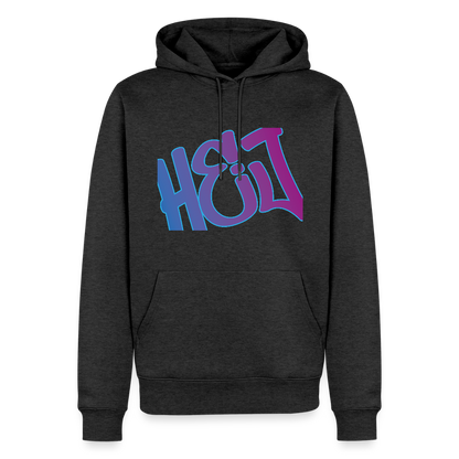 Herren Premium Hoodie - Hej - Anthrazit meliert