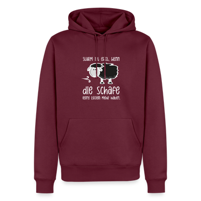 Herren Premium Hoodie - Schaf (weiss) - Burgunderrot